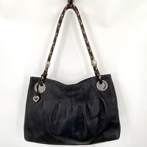 Brighton Black Leather Satchel Shoulder‎ Bag